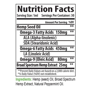 750mg Broad Spectrum Oil - Hemp the NON POT