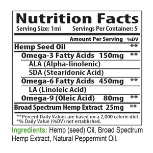 750mg Trial Size Broad Spectrum Oil - Hemp the NON POT