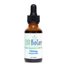 Load image into Gallery viewer, 750mg Broad Spectrum CBD Oil in Hemp Oil, Natural Peppermint Flavor Added